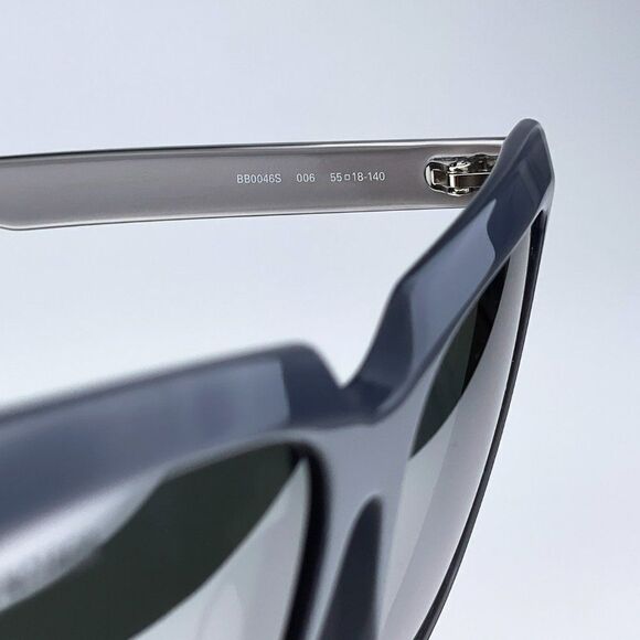 NEW Balenciaga BB0046S 006 Silver Gray Shiny Mirrored Cat Eye Women Sunglasses - Picture 10 of 11